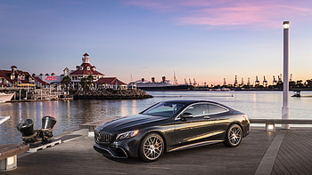 Pier, city, Mercedes-Benz S-Class, luxury car HD wallpaper