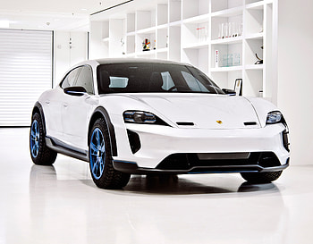 Porsche Mission E Cross Turismo, white, front HD wallpaper