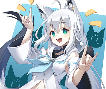 Shirakami Fubuki, hololive, Shirakami Fubuki, Anime, Virtual Youtuber HD wallpaper
