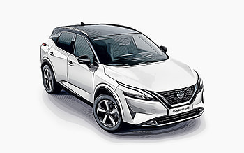 Nissan Qashqai, , vectro art, 2022 cars, crossovers, Nissan Qashqai drawing, 2022 Nissan Qashqai, abstract cars, white Qashqai, Nissan HD wallpaper