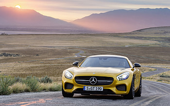 Yellow Mercedes-Benz SLS AMG, , Car HD wallpaper