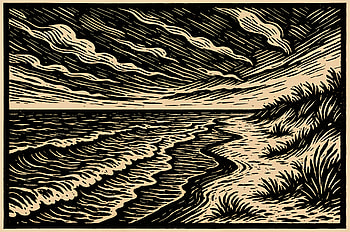 Shoreline Waves Artwork, shore, beach, ocean, wave, landscape, Ocean Waves HD wallpaper