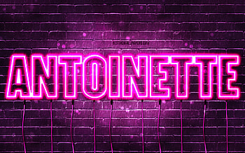 Happy Birtay Antoinette, , pink neon lights, Antoinette name, creative, Antoinette Happy Birtay, Antoinette Birtay, popular french female names, with Antoinette name, Antoinette HD wallpaper