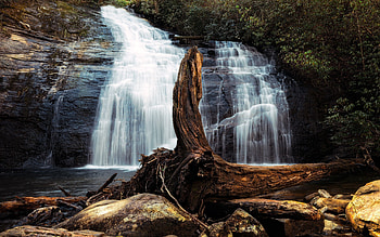 Helton Creek Falls, Georgia, river, cascades, forest, rocks, usa HD wallpaper
