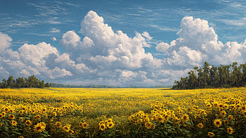 Sunflower Field with Majestic Clouds Nature, nature, sunflower, cloud, landscape HD wallpaper