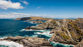 Kerry Cliffs, sea, clouds, sky, atlantic, rocks, Ireland HD wallpaper
