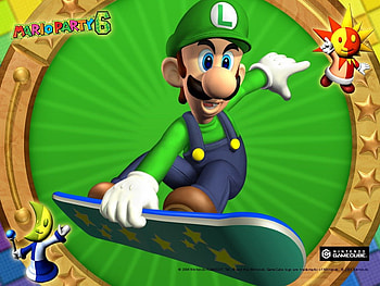 Luigi, Mario Party 6, Moon, Nintendo, Sun HD wallpaper