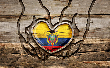 I love Ecuador, , wooden carving hands, Day of Ecuador, ecuadorian flag, Flag of Ecuador, Take care Ecuador, creative, Ecuador flag, Ecuador flag in hand, wood carving, South American countries, Ecuador HD wallpaper