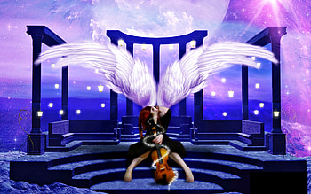Angelic Violinist , beautiful, digital, abstract, art HD wallpaper
