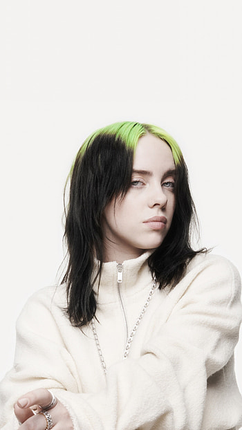 Billie Eilish, , American singer, White background HD phone wallpaper
