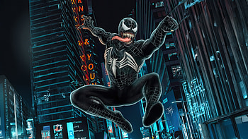 Venom Through The City, venom, superheroes, artwork, digital-art HD wallpaper