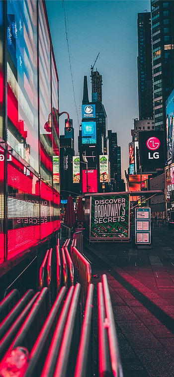 Times Square, Neon signs, Lively streets, Nighttime allure HD phone wallpaper