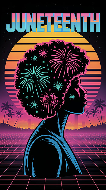 Juneteenth Celebration Retro with Fireworks Silhouette, celebration, fireworks, retro HD phone wallpaper