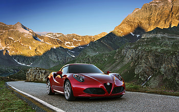 Red, outdoor, sports supercar, Alfa Romeo 4C HD wallpaper