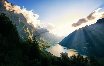 Swiss, river, sky, nature HD wallpaper