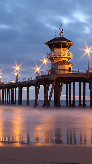 Huntington Beach, Muelle, California HD phone wallpaper