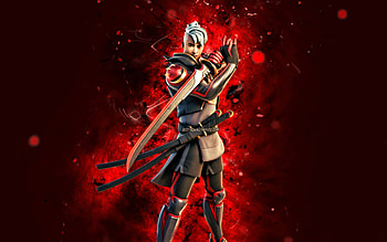 Vest Ronin, , red neon lights, Fortnite Battle Royale, Fortnite characters, Vest Ronin Skin, Fortnite, Vest Ronin Fortnite HD wallpaper