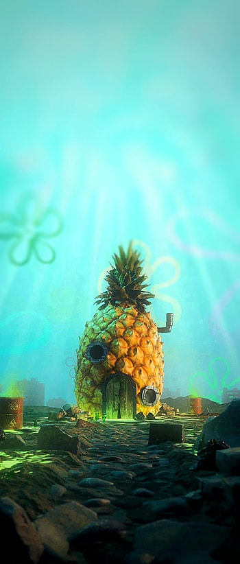 Spongebob home, 3d, toxic, home sweet home, dark, creepy, sea HD phone wallpaper