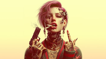 Badass Cyberpunk Queen, cyberpunk, scifi, artist, artwork, digital-art HD wallpaper