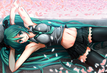 Hatsune Miku, miku, skirt, anime, twintails, vocaloid HD wallpaper