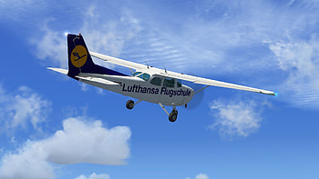 Lufthansa Flightschool, Cessna 172, FSX HD wallpaper