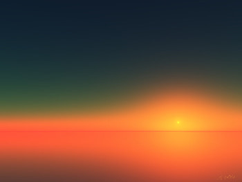 Future Sunset, abstract, scifi, vue, cg, 3d, hop, landscape HD wallpaper