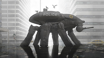 Fortress Manhattan Police , police, scifi, digital-art, concept-art, artist, artwork, digital-art, artstation HD wallpaper