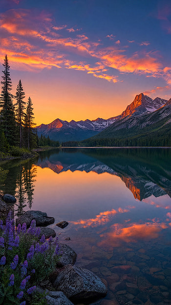 Mountain, Lake HD phone wallpaper