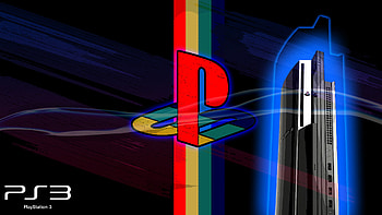 Playstation Logo with PS3 model, exclusive, model, playstation logo, playstation 3, playstation HD wallpaper