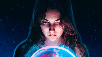 Girl Seeing The World Majestic Ball, artist, artwork, girl HD wallpaper