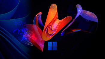 Blue Orange Artistic Digital Art Windows 11 Black Background Windows 11 HD wallpaper