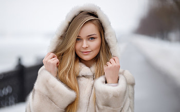 Coat, lady, beautiful, pretty HD wallpaper