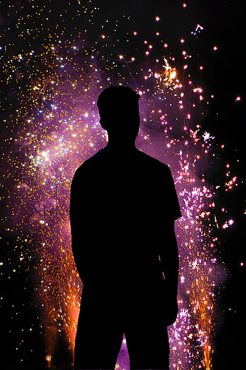 Silhouette, Sparks, Miscellanea, Miscellaneous, Human, Person, Loneliness, Lonely, Alone HD phone wallpaper