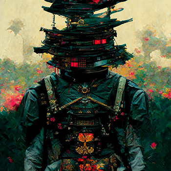 Samurai Glitch, art, , Steampunk HD phone wallpaper