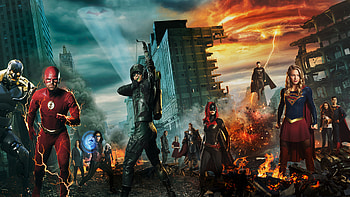 Flash, Tv Show, Crossover, Arrow (Dc Comics), Batwoman, Dc Comics, Iris West, Monitor (Dc Comics), Supergirl, Superman, Vibe (Dc Comics) HD wallpaper