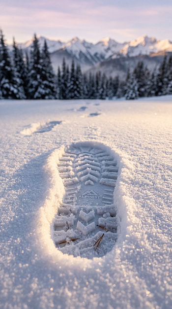Alpine Bootprint Step Into Snow — HD phone wallpaper
