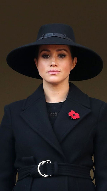 Meghan Markle remembrance Sunday, Black statement hat, Royal fashion, Memorial service HD phone wallpaper