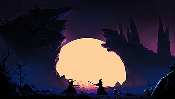Samurai Fight Minimal , samurai, fight, minimalism, minimalist, artist, artwork, digital-art HD wallpaper