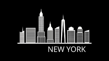 New York skyline on white background, Aerial cityscape, City footage, Urban landscapes HD wallpaper