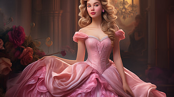 Disney Princess in Pink Dress, princess, pink dress, movie, Disney HD wallpaper