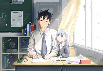 Raidou & Reina, Reina Aharen, Raidou Matsuboshi, Anime, Aharen-san Is Indecipherable HD wallpaper