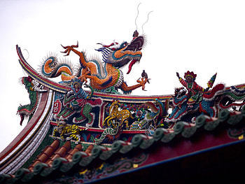Miscellanea, Miscellaneous, Dragon, Roof, Decoration, China HD wallpaper