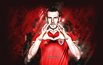 Gareth Bale, Wales national football team, Welsh footballer, portrait, Wales, grunge art, red stone background, football HD wallpaper