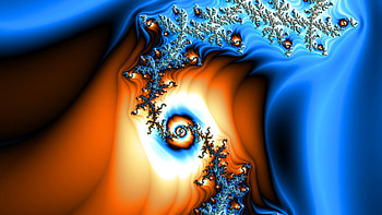 Fractal Art for your - Trippy, blue, orange (Color), digital, psychedelic, trippy, Abstract, fractal, abstract blue HD wallpaper