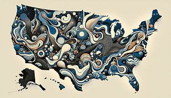 Abstract USA Map, United States, map of the usa, Abstract, colorful patterns HD wallpaper