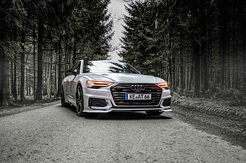 Audi on Forest Road — Quad, car, Audi HD wallpaper