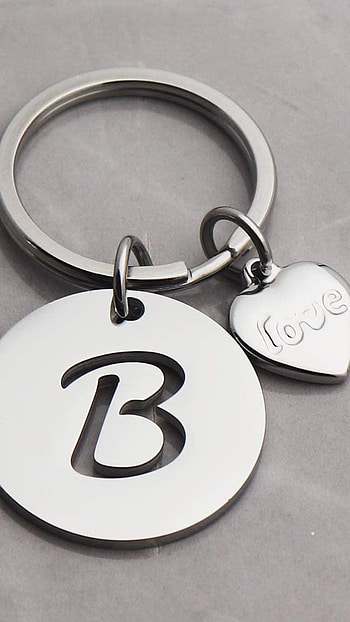 B Name, Silver, Keychain HD phone wallpaper