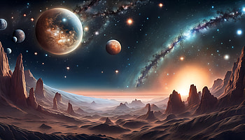 Sci-Fi Cosmos: Abstract Worlds Beyond Time and Space, Abstract, astronomy, star, planet, Sci Fi, space HD wallpaper