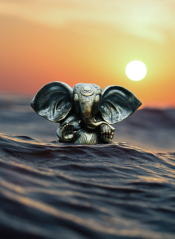 Water, Miscellanea, Miscellaneous, Statuette, Elephant, Ganesha, Hinduism HD phone wallpaper