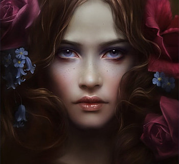 Age, face, girl, flowers, melanie delon HD wallpaper